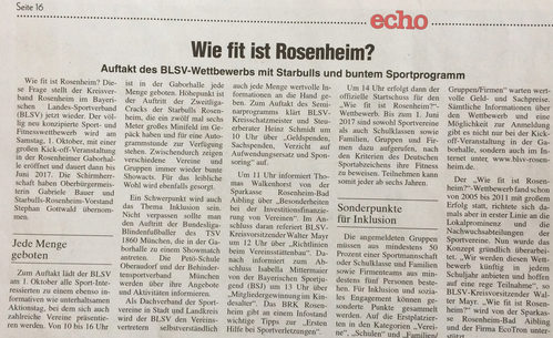 Aus dem Echo vom 28. September 2016